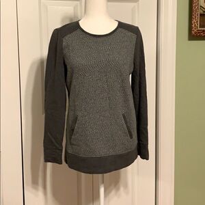 Loft heather grey and black sweatshirt top- size S